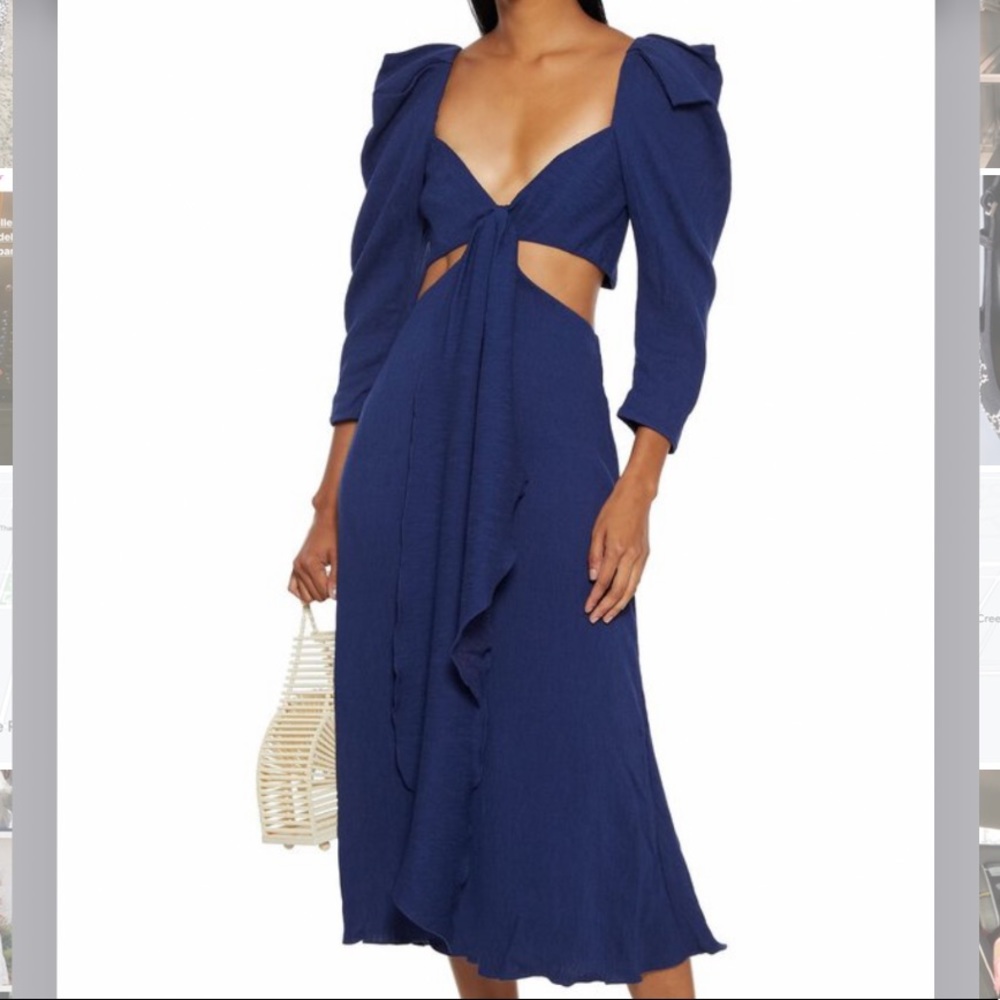 Johanna Ortiz The Silence Inside Me Cutout Draped Cloqué Midi Dress